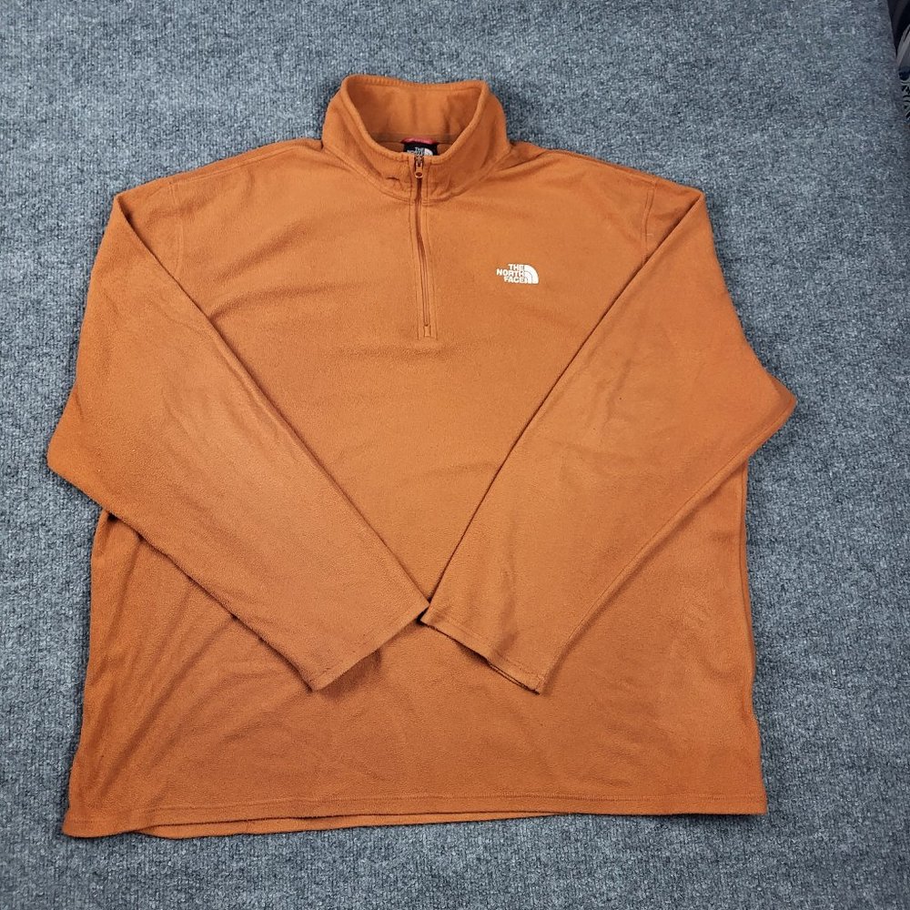 The North Face Half Zip Fleece Pullover Sweatshirt Brown Mens XX Large